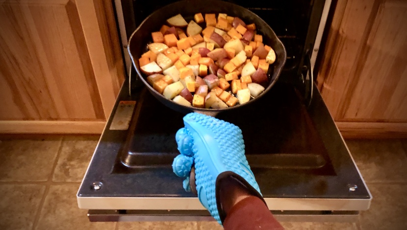 oven mitts - roasting veggies on high heat requires some stirring. the dexterity...