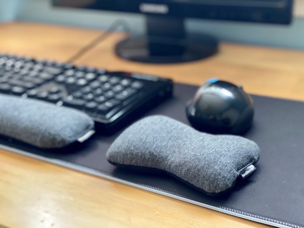Brila Ergonomic Memory Foam Mouse Wrist Rest Support Pad Cushion for Computer, Laptop, Office Work, PC Gaming - Massage Holes Design - Wrist Pain