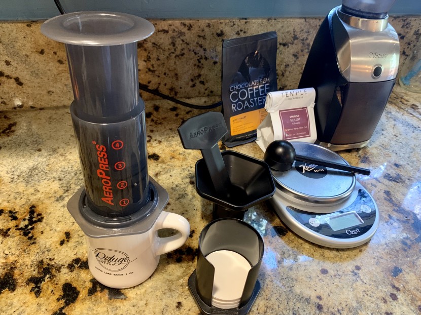single serve coffee maker - not the simplest contraption but excellent extraction and a great...