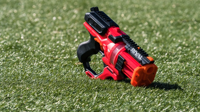 nerf gun - the rival roundhouse has a revolving cylinder that holds 15 foam balls