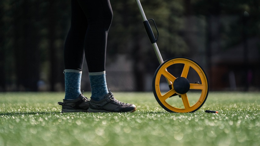 nerf gun - we used a professional-grade measuring wheel to precisely measure...