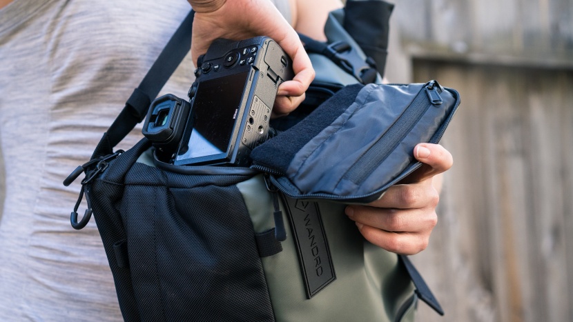 camera bag - this bag features two ways to access your equipment. shown here is...