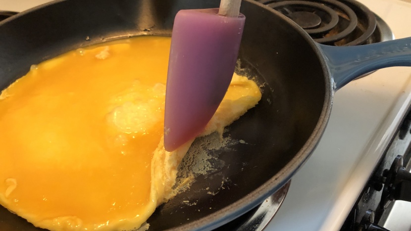 nonstick pan - here we see what a fail in the omelet test looks like. this egg cake...