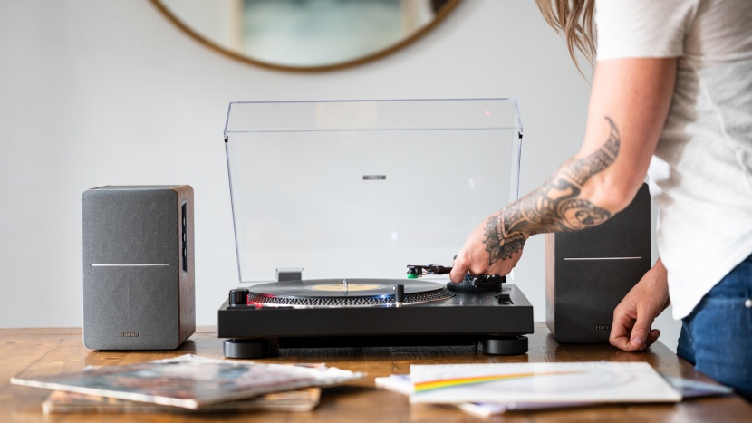 turntable - the audio-technica at-lp120xusb provides great overall sound quality...