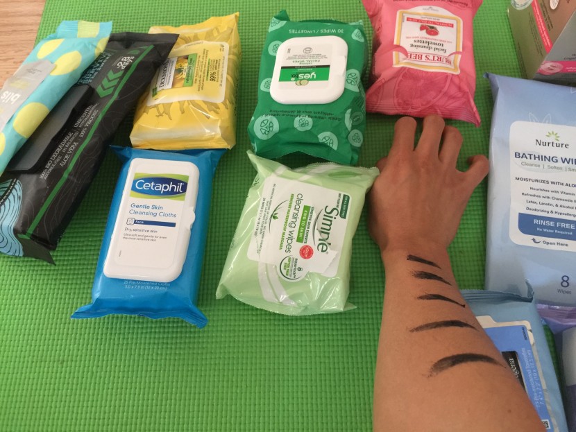 setting up for a makeup test, non-waterproof mascara was brushed...