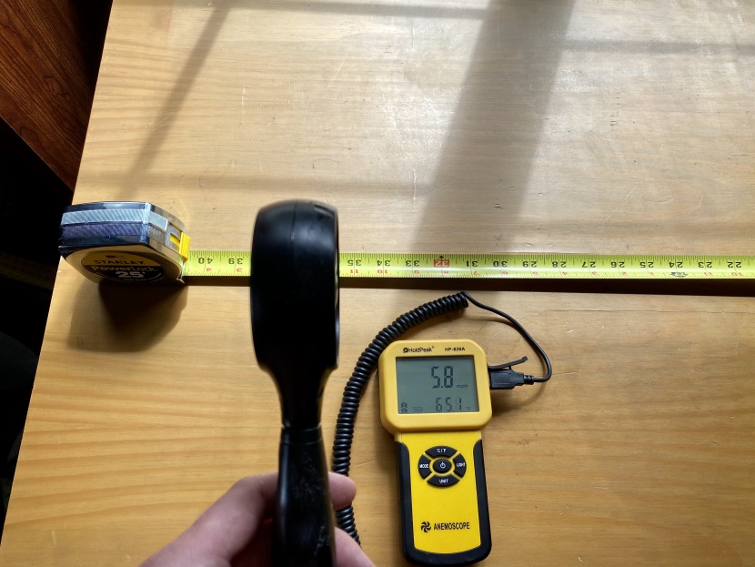 anemometer and a tape measure proved accurate information about a...