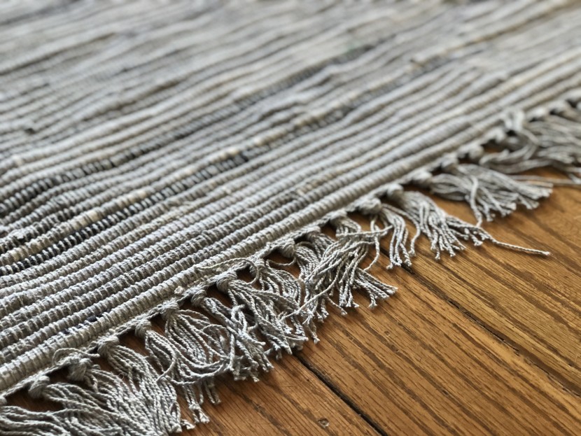 area rug - only a rag rug can be tossed in the washing machine when you drop a...