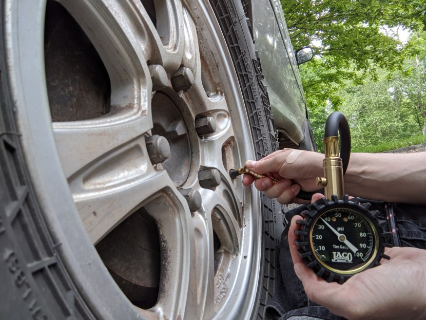 tire gauge - the jaco requires two hands but creates a consistent seal on the...