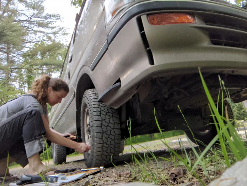 we worked our way around all four tires over and over again to...