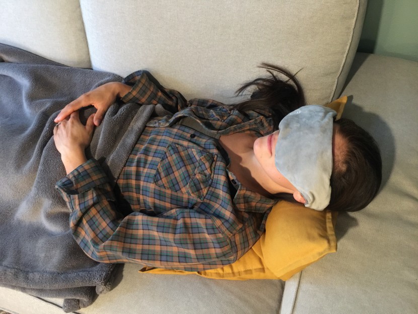 sleep mask - with so much weight in the form of beads, the fabric certainly...