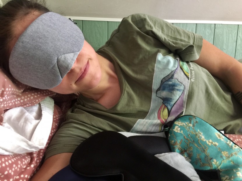 for side-by-side fit comparison, our lead tester is shown trying...