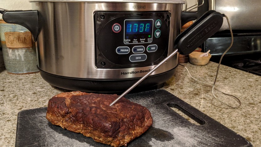 hamilton beach 6-quart set &amp; forget - the increased capability of an integrated probe thermometer makes...