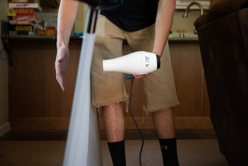 elevated dog bed - a blowdryer was used to help determine if air could travel through...