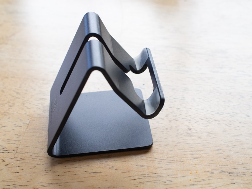 cell phone stand - the simplest, cleanest product in our test. no moving parts and no...