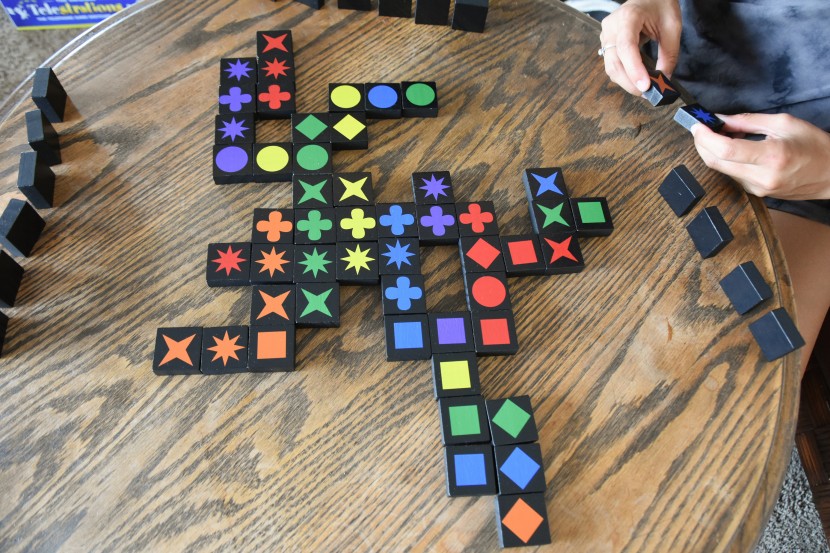 board game - the board evolves throughout a game of qwirkle, and sometimes you...