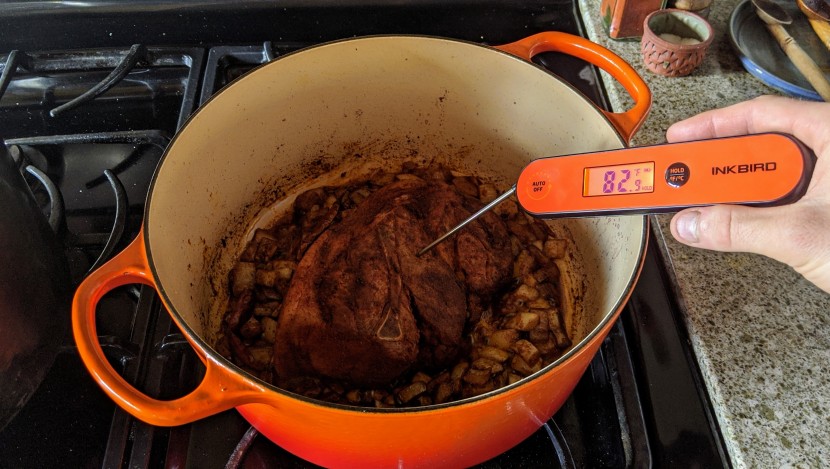 make sure that well-braising roast doesn't come up to temperature...