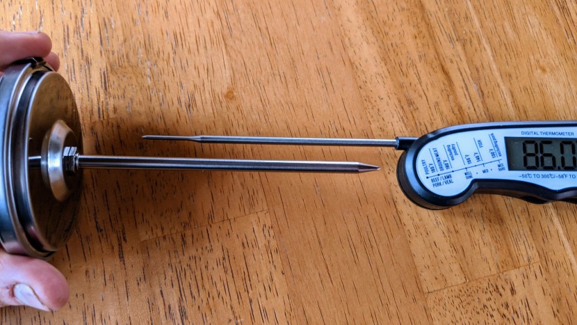 meat thermometer - the narrow probe of the kizen instant read (right) is much more...