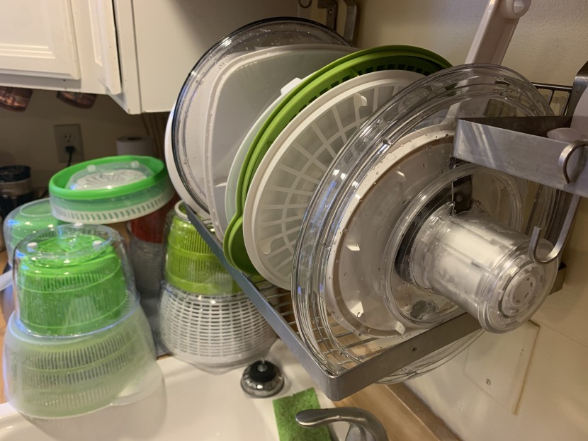 salad spinner - we disassembled all the spinners, washed them, and set them out to...