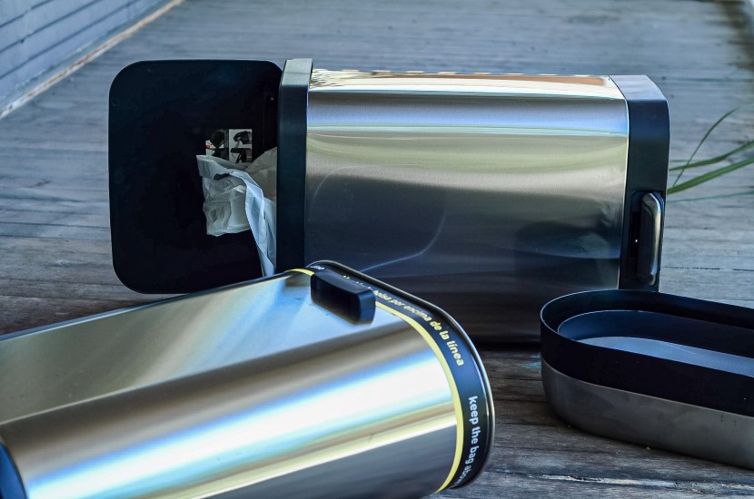 trash can - we knocked these cans over repeatedly to test durability.