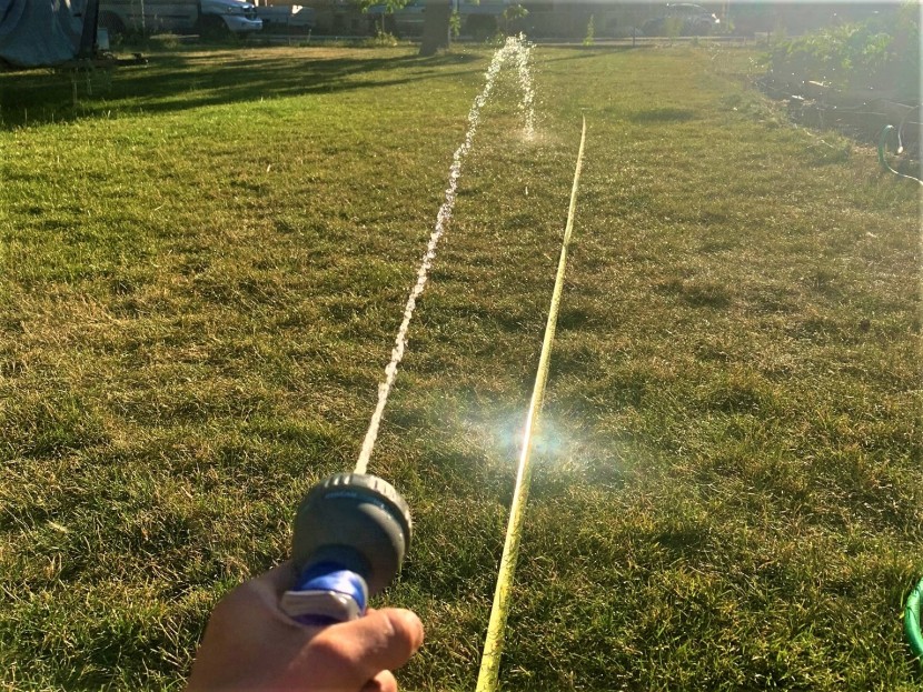 hose nozzle - all nozzles were tested for maximum distance.