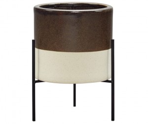 rivet mid-century ceramic planter with stand