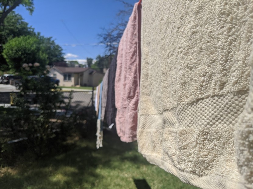 hand towel - in the midst of our drying test.