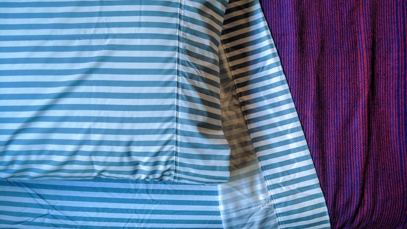 microfiber sheets - we agree, this colorway wasn't the best choice (unless you are a fan...