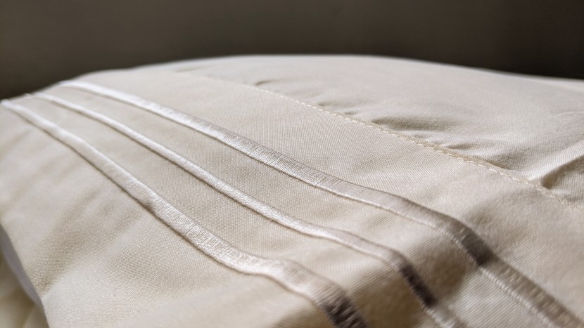 many sheets, like the easeland set, include satin-stitches on the...