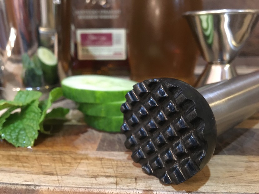 barware set - this heavy-duty muddler chopped through the cucumbers and mint with...