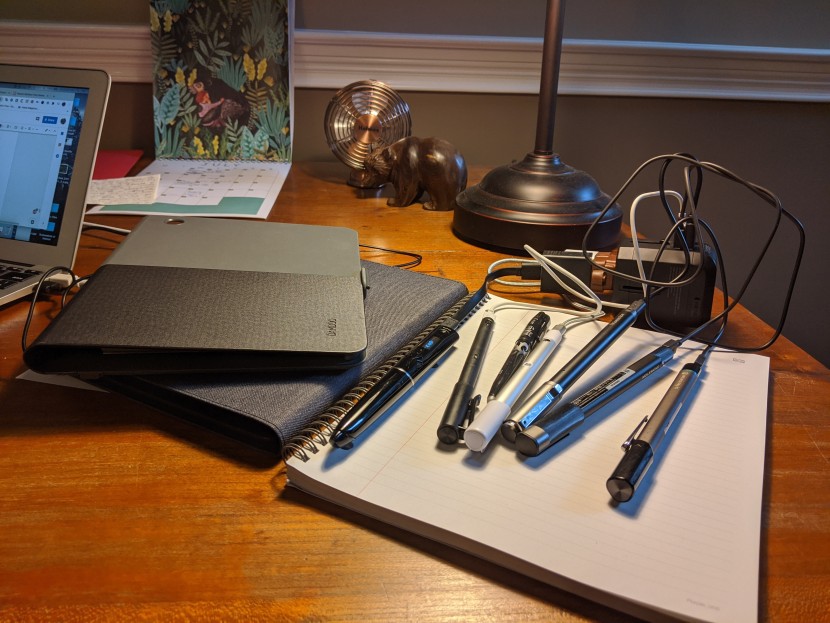 our inpromptu charging station kept the pens juiced.