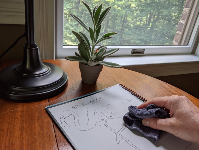 smart pen - the rocketbook never runs out of batteries, just wipe and repeat.