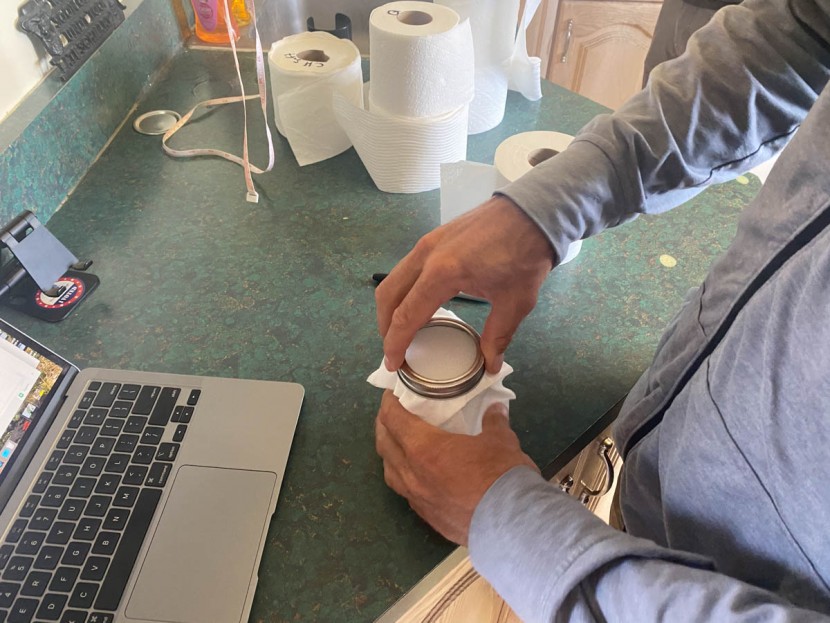 we tested wet and dry strength with this suspended arrangement.