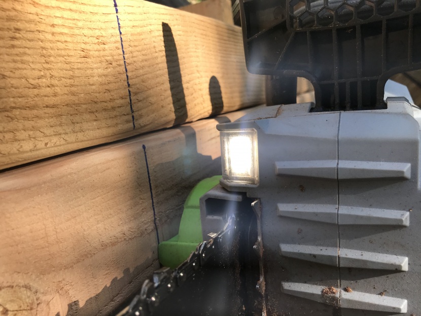 chainsaw - the led light and metal bucking spikes on the cs1800 add to its...