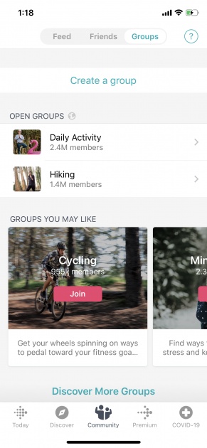 the app also offers ways to connect with your friends and family.