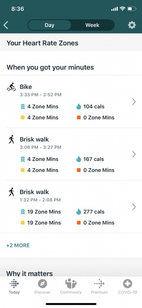 fitbit charge 4 - you can check your activity history in the app.