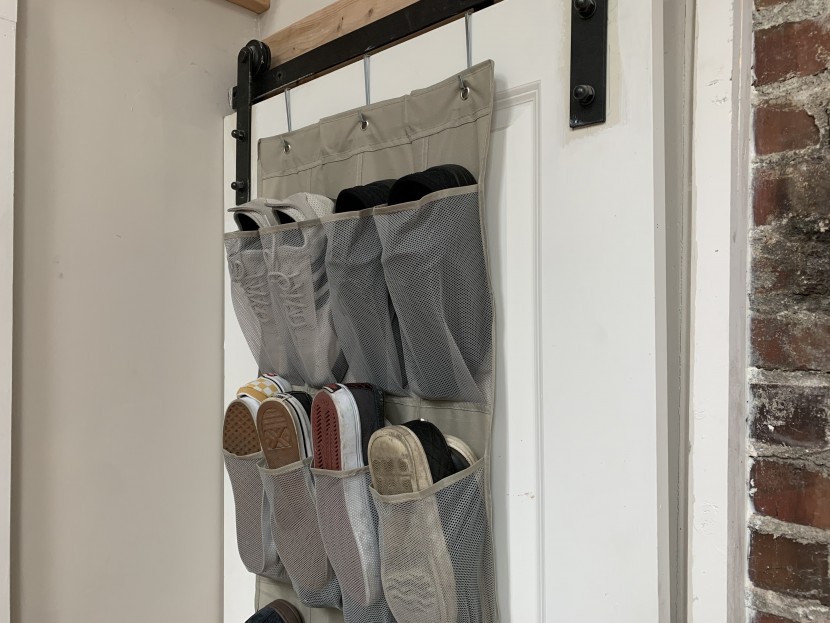 shoe organizer - the bigger pockets on the amazon basics over-the-door organizer...