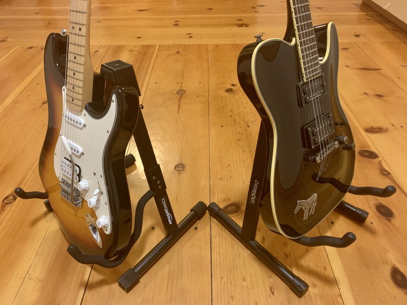 guitar stand - the two a-frame style units were really easy to use and display...