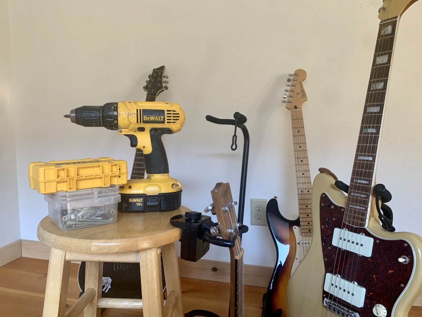 guitar stand - getting some tools together after assembling all the units that do...