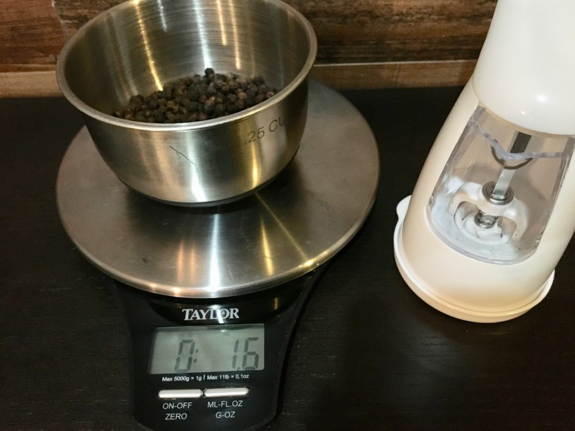 pepper mill - we filled each pepper mill and then weighed the peppercorns on a...