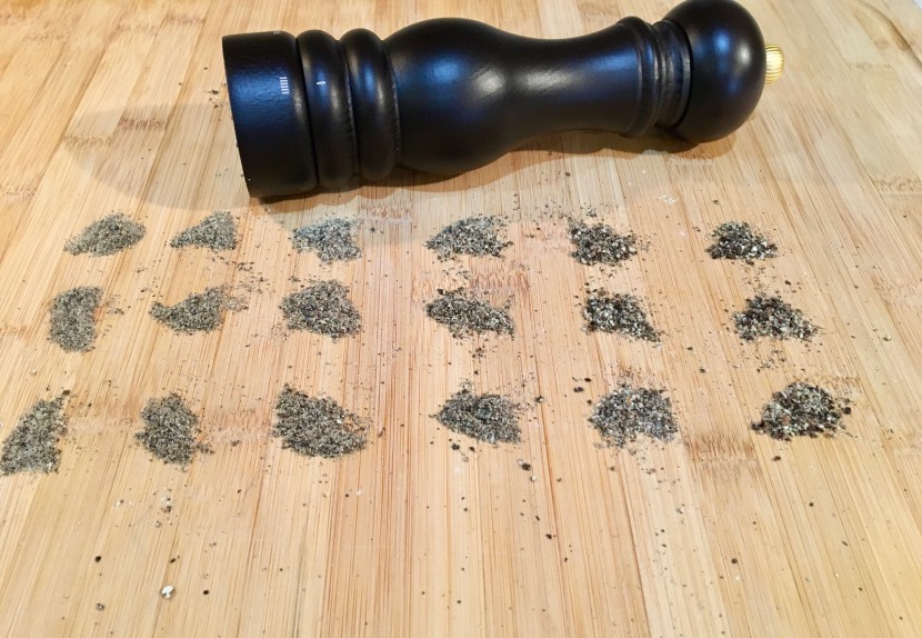 pepper mill - with six preset grind sizes and a two-stage case hardened steel...