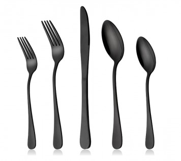 Lead photo for Unique Mirror Finish Black Flatware