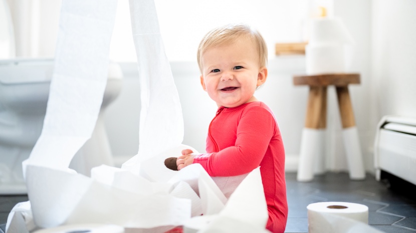 toilet paper - one of gearlab&#039;s interns testing bathroom tissue. this tot knows her...