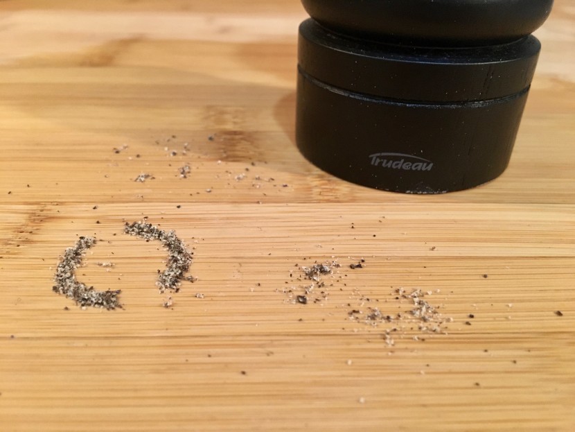 pepper mill - on the left you can see the pepper we ground and above and to the...