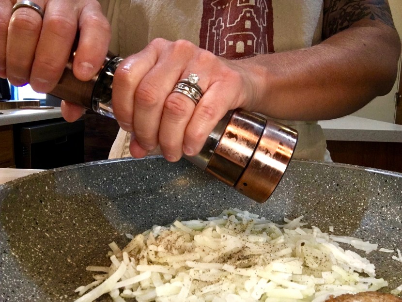 pepper mill - we used a fine grind setting to season our hashbrowns. the grind...