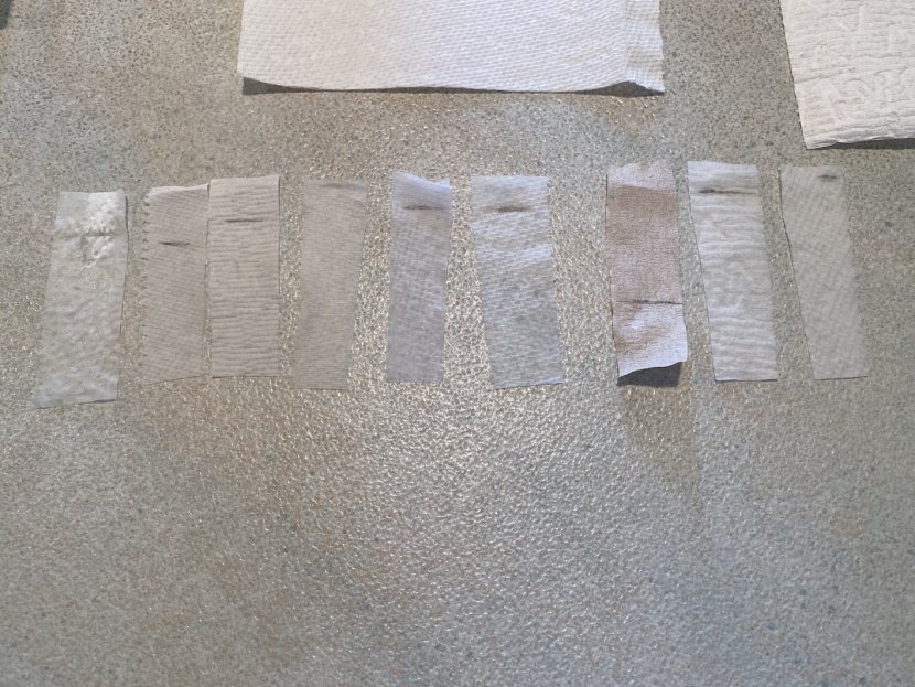 paper towels - a look at the results of one of our diffusion tests. as you can see...
