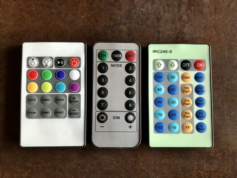 rope lights - the remotes pictured here for the areful, govee, and taotronics...