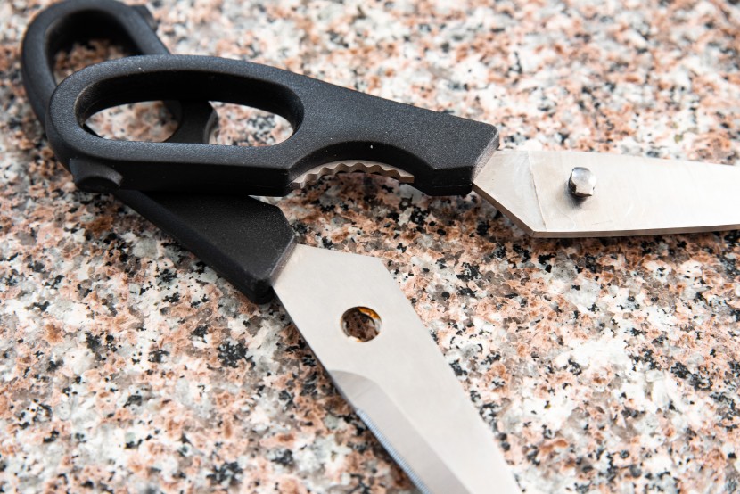 some rust on the mercer culinary shears after washing in the...