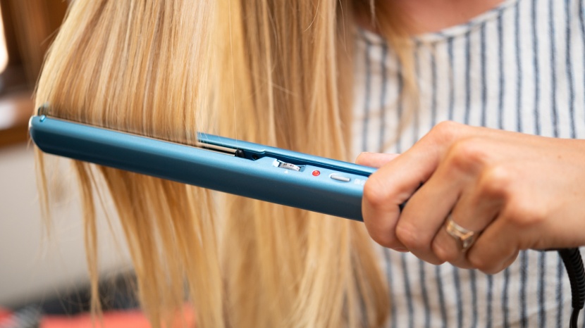 hair straightening iron - the titanium plates on the babylisspro nano titanium slide very...