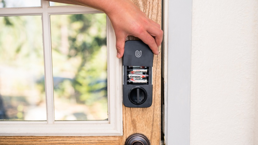 ultraloq u-bolt pro - the battery chamber is easily accessed. there is also a microusb...