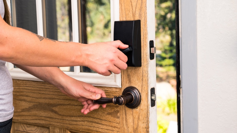 schlage encode - the interior face is rather large.